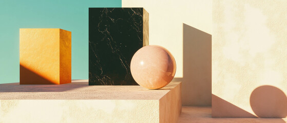 Poster - Exploration of abstract shadows and geometric forms in a minimalist industrial setting