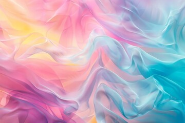 Aufkleber - Smooth elegant pastel colored transparent fabric flowing creating abstract background