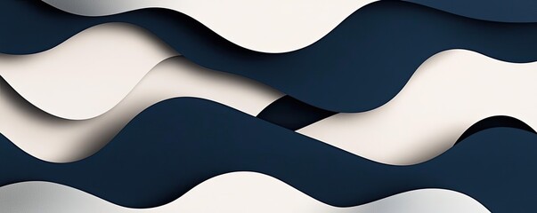 Aufkleber - Cloudy abstract background concept. Abstract wave design in navy and cream tones creating a modern background.
