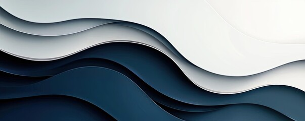 Poster - Cloudy abstract background concept. Abstract layered waves in blue and white create a modern and dynamic visual effect.
