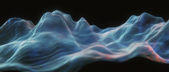 Poster - Dynamic abstract waves evoke a sense of fluidity and organic motion