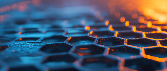 Poster - Exploring the structural elegance of aluminum honeycomb with a hexagonal pattern
