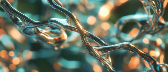 Aufkleber - Intricate aluminum wires create a complex, tangled structure with a technical aesthetic