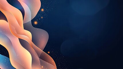 Poster - Blurred abstract background idea. Abstract wavy background with glowing elements, creating a vibrant and dynamic design.