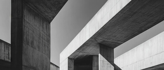 Poster - Exploring angular lines and geometric forms in modern architectural composition