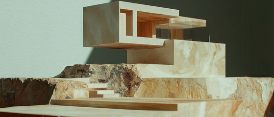 Aufkleber - Exploration of contemporary architectural models showcasing abstract design concepts