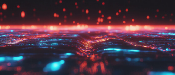 Fototapete - Exploration of artificial intelligence through glowing technological interfaces