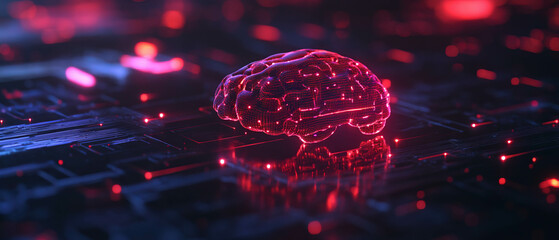 Poster - Exploring the depths of artificial intelligence through glowing minds and technology