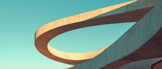 Poster - Flowing lines and circular shapes create an organic architectural masterpiece