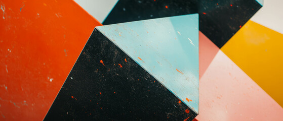 Aufkleber - Vibrant geometric shapes in colored aluminum create a bold modern design