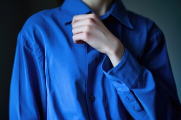 Aufkleber - Portrait of individual with blue shirt on, great for personal use or illustration