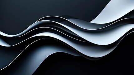 Poster - Cloudy abstract background concept. Abstract waves of smooth metal creating a stylish, modern backdrop.