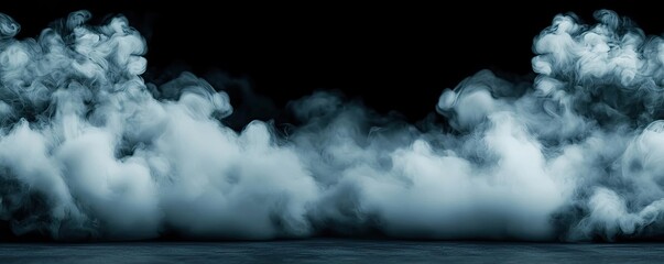 Aufkleber - Cloudy abstract background concept. A dramatic view of swirling fog and mist against a dark background, creating an eerie atmosphere.
