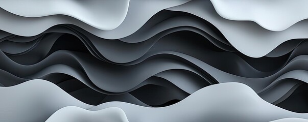 Aufkleber - Cloudy abstract background concept. Abstract wave patterns in shades of gray, creating a smooth and modern design.