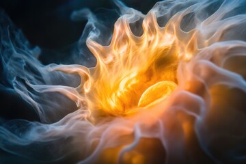 Aufkleber - Close-up shot of a fire flower emitting smoke, great for use in illustrations or graphics