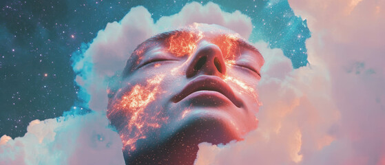 Poster - Cosmic landscapes unveil vibrant colors and the vastness of infinite space