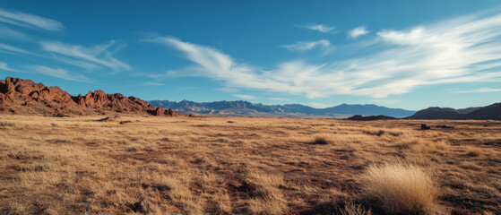 Aufkleber - Dry cracked earth and arid textures showcase vast landscape beneath blue sky