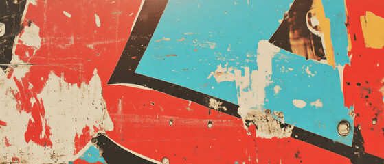 Poster - Vintage punk typography with distressed textures and bold color contrasts