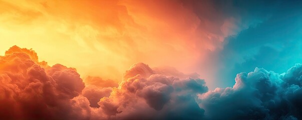 Poster - Cloudy abstract background concept. Stunning sunset with vibrant clouds, showcasing the beauty of nature's colors.