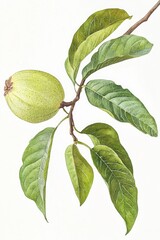 Aufkleber - a single green fruit hangs from a branch