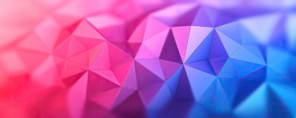 Poster - Triangle abstract background concept. Vibrant geometric background with a colorful polygonal pattern in pink and blue shades.