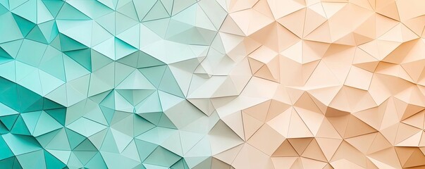 Poster - Triangle abstract background concept. A dynamic abstract geometric background in teal and peach hues, perfect for design projects.