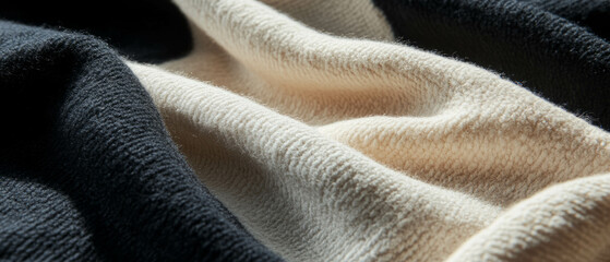 Poster - Soft woven fabric showcasing matte texture with a cozy feel and tactile vibe in neutral colors