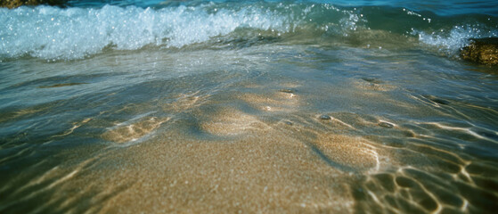 Aufkleber - Footprints in the Sand Capturing Fleeting Moments at the Shoreline