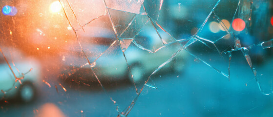 Poster - Fractured light and shattered glass create an abstract background of fragmented beauty