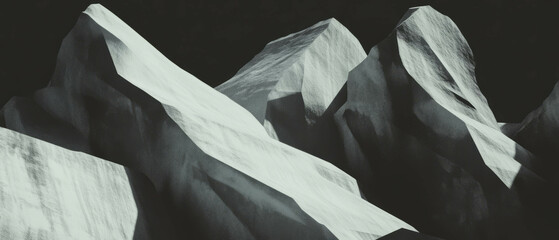 Poster - Dynamic collision of geometric shapes creating visual depth and motion in abstract design