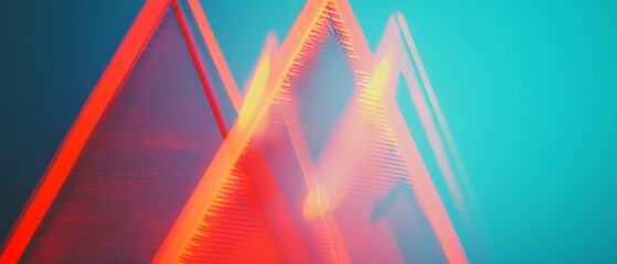 Aufkleber - Dynamic geometric shapes creating vibrant visual patterns in modern abstract design