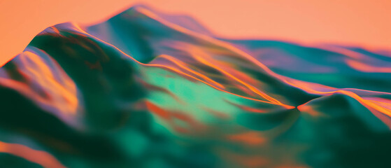 Poster - Vibrant green abstract shapes create dynamic forms in artistic composition