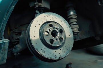Poster - A detailed view of a vehicle's brake system