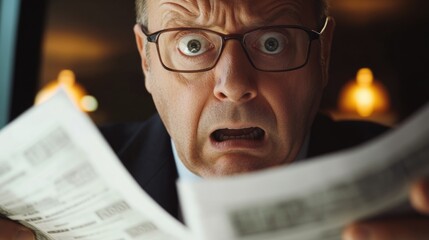 Wall Mural - A business professional reads the news while sitting down