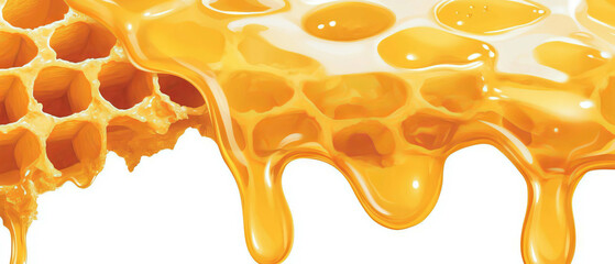 Poster - Honeycomb with golden honey dripping, showcasing nature's sweet creation