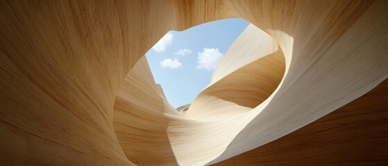 Poster - Intertwined shapes create flowing forms in an abstract organic composition