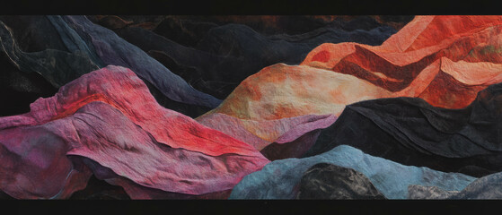 Poster - Layered textures and patterns create depth and complexity in visual art