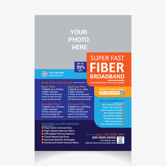 editable Internet broadband flyer design template layout