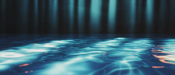 Poster - Light matte backdrop creates a serene and tranquil atmosphere over calm water reflections