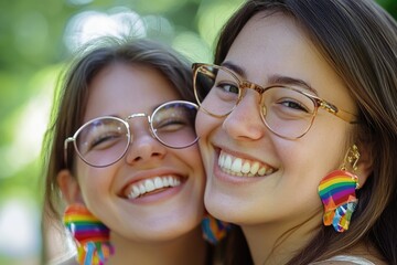 Poster - Two women embracing each other, showing affection and friendship