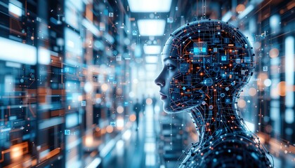 Poster - Digital transformation conceptual for next generation technology era. 4k