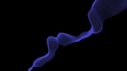 Poster - Abstract line animation wave background black and blue modern waveform