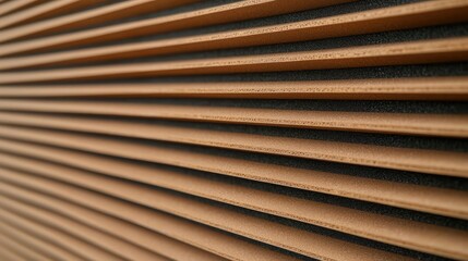 Poster - Studio absorber concept. Close-up of textured wooden panels showcasing modern architectural design elements.