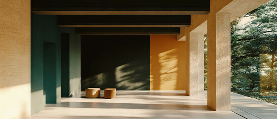 Poster - Minimalist interior design featuring neutral color palettes and elegant aesthetics