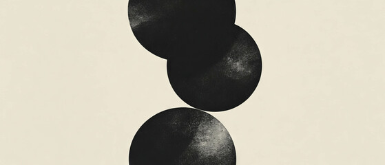 Aufkleber - Geometric shapes in a minimalist design create harmony and contrast in composition