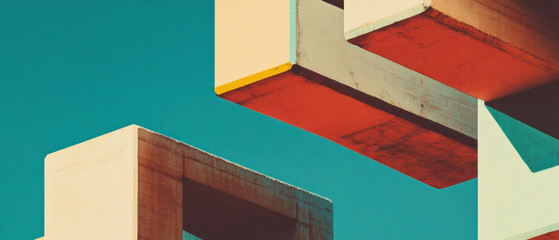 Poster - Exploration of minimalist geometric shapes with clean lines and balanced composition