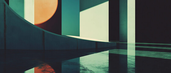 Poster - Exploring minimalism through geometric shapes and a serene color palette