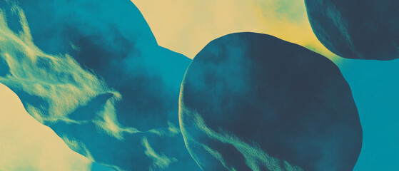 Poster - Minimalist patterns reflecting nature's organic forms and tranquil beauty in vibrant hues
