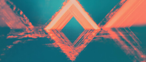 Poster - Mirrored patterns create dynamic geometric reflections in vibrant colors