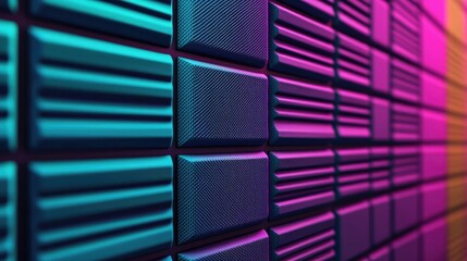 Aufkleber - Studio absorber concept. Colorful panel design with vibrant hues and dynamic textures for creative projects.